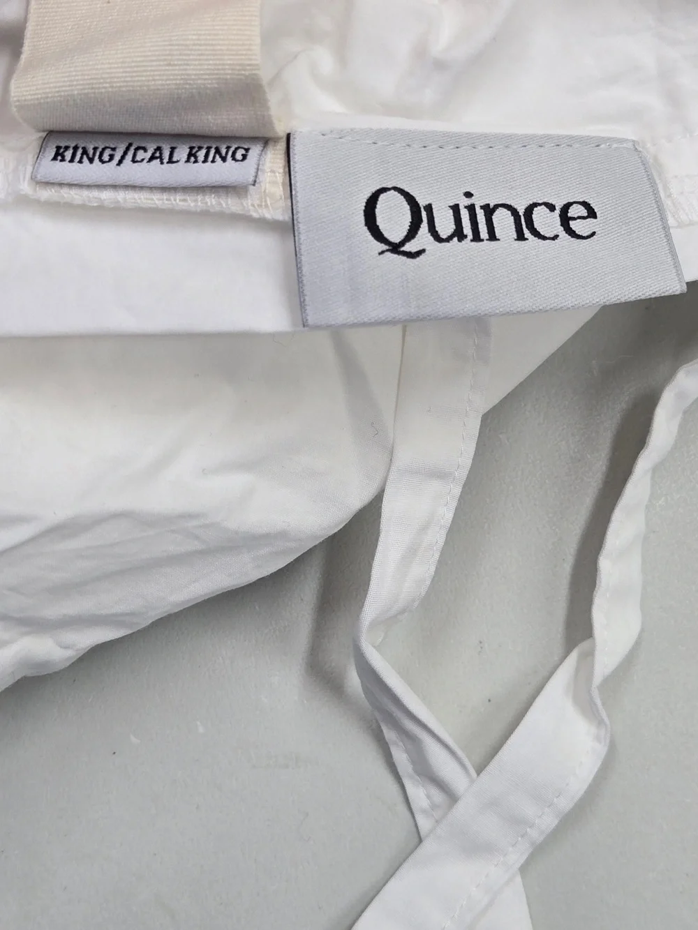QUINCE Organic Crisp Percale Duvet Cover King/Cal King White 8603